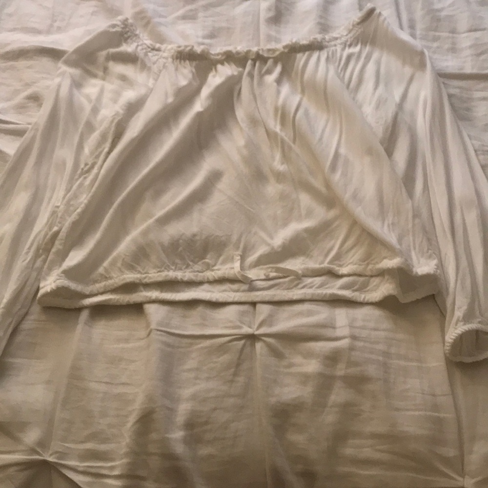 Off the shoulder white top